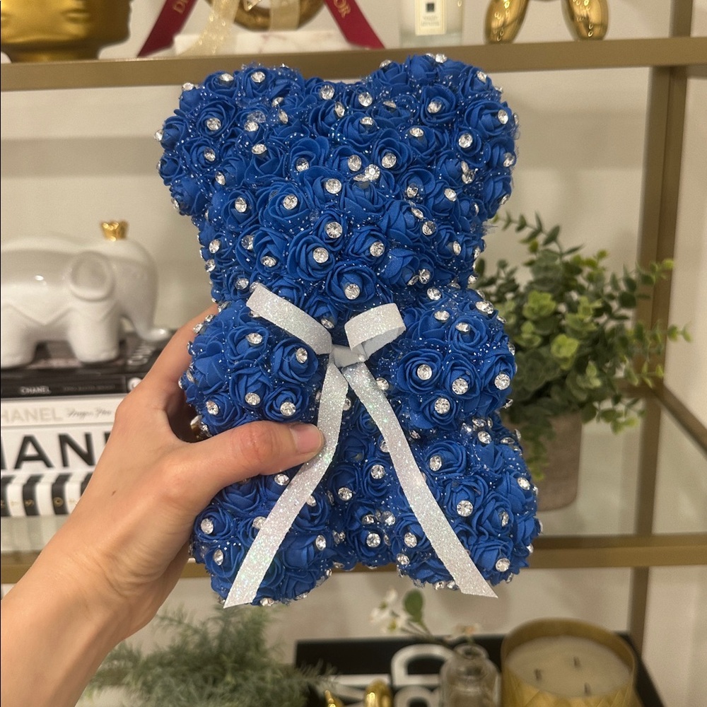 Handmade Bear with Roses and Rhinestones - Picture 6 of 11